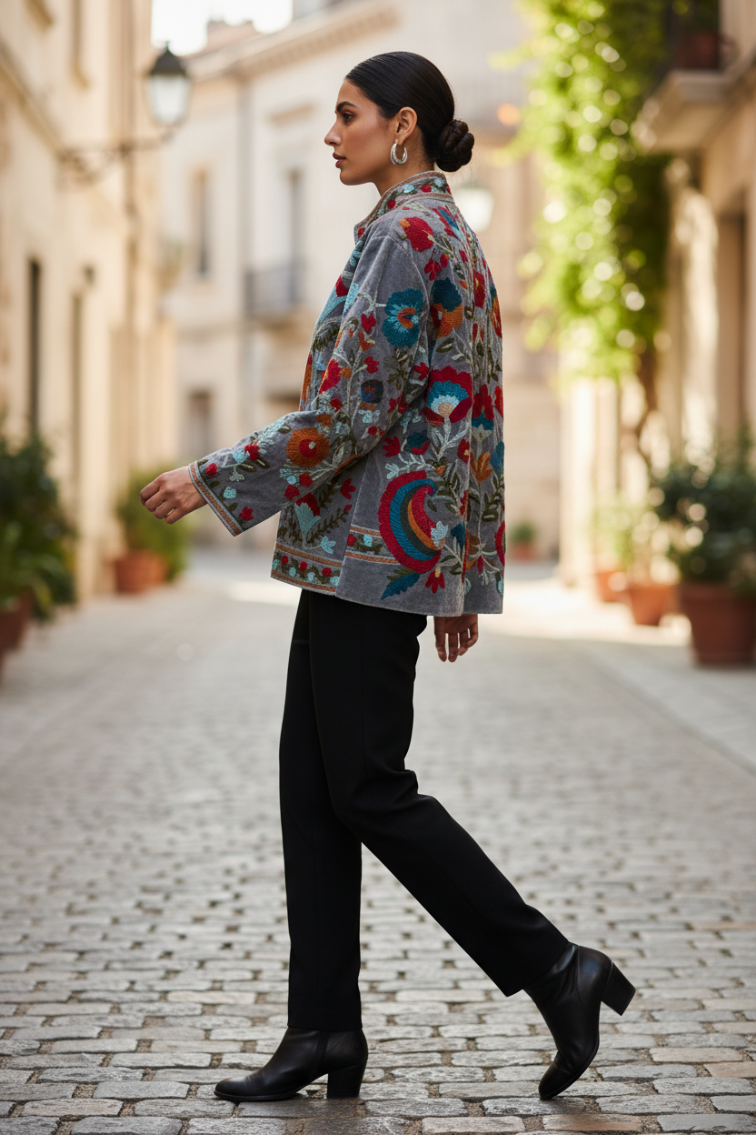 Moonstone Suzani Jacket - side profile