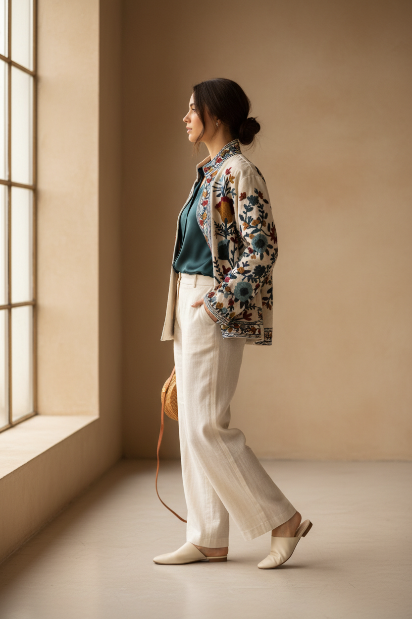 Ice Cream Suzani Jacket - side profile